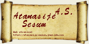 Atanasije Šešum vizit kartica